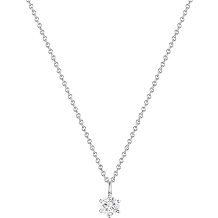 GLANZSTÜCKE MÜNCHEN Damen Kette mit Anhänger aus 925/- Sterling Silber, rhodiniert, mit Zirkonia, 40 cm Gold-Silberfarben