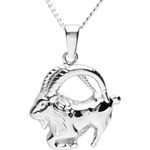 InCollections Unisex-Anhänger 925/000 Sterlingsilber mit Panzerkette 42 cm, Sternzeichen Steinbock, Federringverschluss