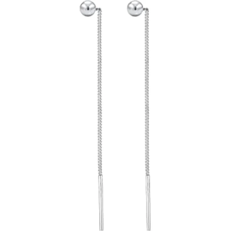 Elli Ohrringe Damen Ohrhänger Kugel Minimal Durchziehen, 925 Sterling Silber, handgefertigt, anlaufgeschützt – Bild 3