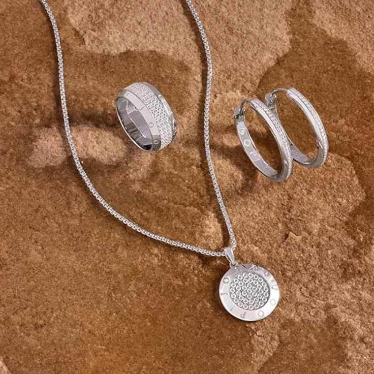 JOOP! Creolen 925 Sterling Silber Damen Ohrschmuck mit Rhodium-Beschichtung und 54 Zirkonia-Steinen, 28 mm, Weiß, in Schmuck Geschenk Box, 2039694 – Bild 4