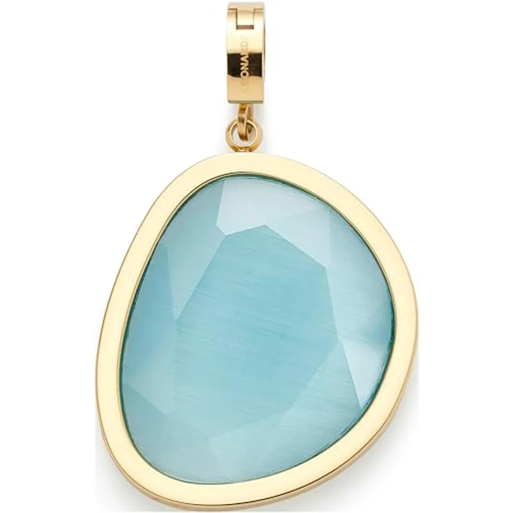 JEWELS BY LEONARDO Clip & Mix Bonny Anhänger, goldfarbener Edelstahl mit glasklarem Türkis Catseye, Schmuck Geschenk für Frauen – Bild 1