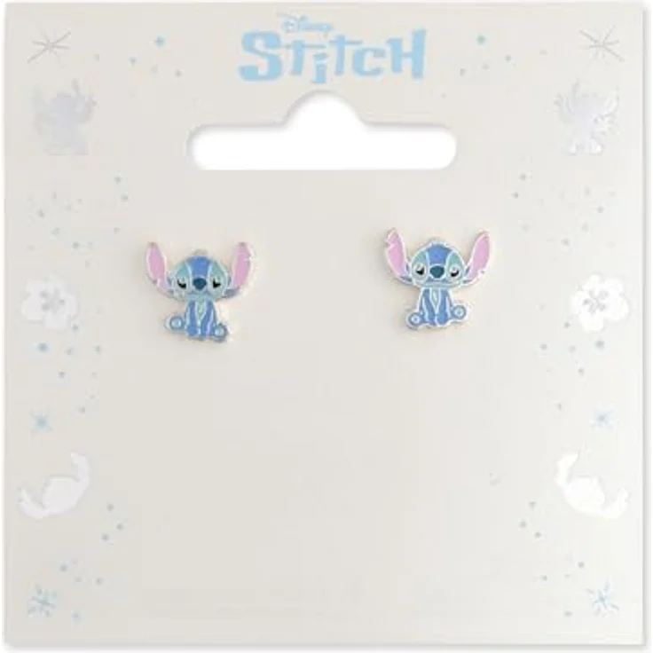 Disney Lilo & Stitch Ohrstecker, Einheitsgröße, versilbertes Messing, farbenfrohes Emaille-Design, ohne Edelstein – Bild 3