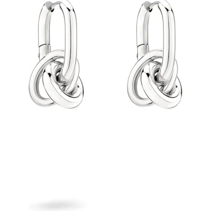 Liebeskind Berlin Creole LJ-1508-E-28, Damen-Ohrringe aus poliertem Edelstahl, Silber, 3 cm mit Schanierverschluss – Bild 3