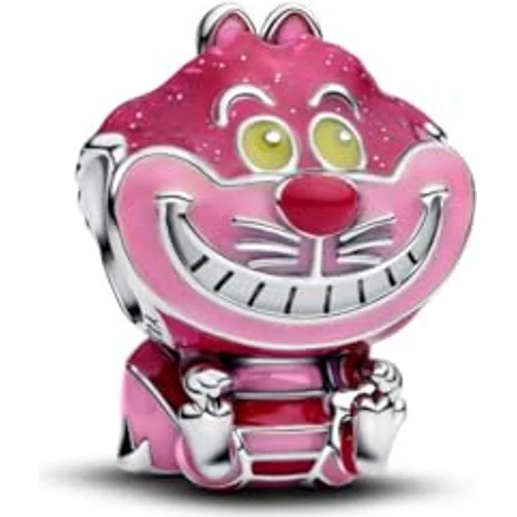 PANDORA Disney Alice im Wunderland Grinsekatze Charm, Sterling Silber mit leuchtender Emaille und leuchtenden Augen, kompatibel mit Moments, 794025C01 – Bild 2