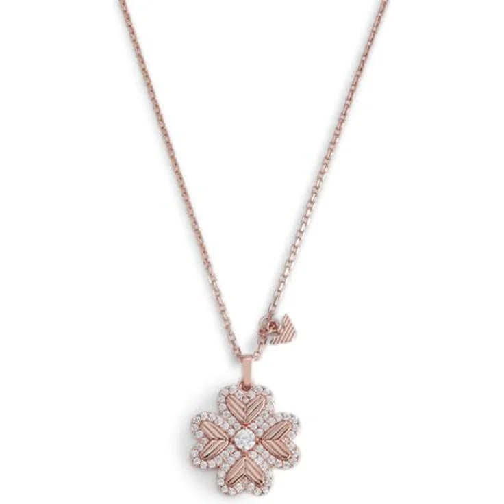 Emporio Armani Damen-Halskette aus Sterlingsilber, Roségoldfarben, mit Karabinerverschluss, poliert – Bild 3