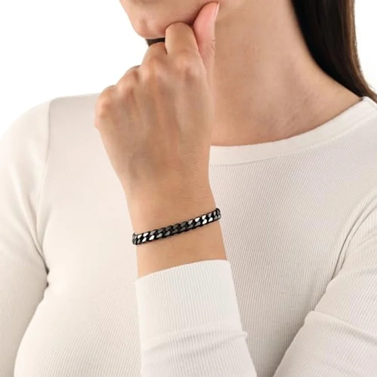 Amor Unisex Armband Edelstahl, 19+2 cm, Silber mit Klappverschluss, in Schmuck Geschenk Box, 2037352 – Bild 2