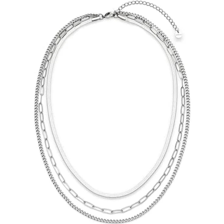 s.Oliver Panzerkette Necklace, elegante Halskette aus poliertem Edelstahl, 54 cm, silber, wasserfest & hautfreundlich – Bild 3