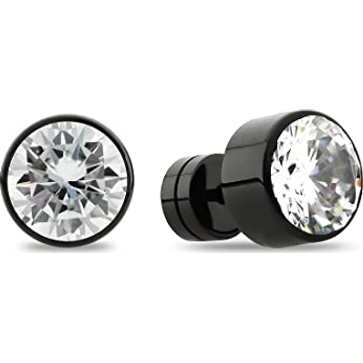 FAVS Herren-Ohrstecker Edelstahl mit 2 Zirkonia, 0,9 cm, in Geschenkbox – Bild 1