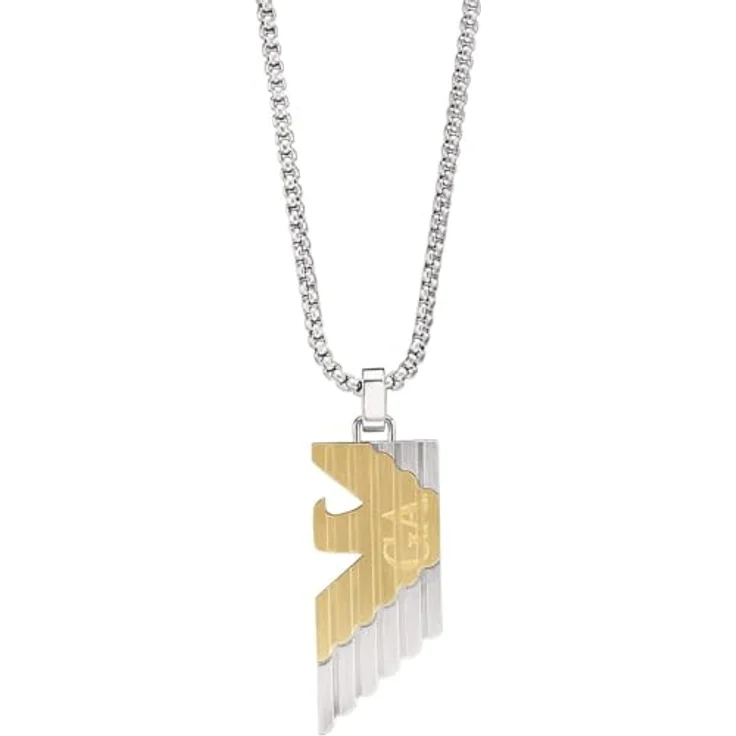 EMPORIO ARMANI Herrenkette Anhänger Edelstahl Bicolor, gebürstet mit Karabinerverschluss, EGS3073040 – Bild 2