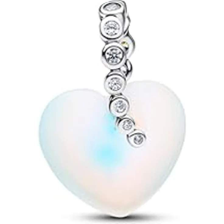 PANDORA Moments Sternschnuppe & Herz Charm-Anhänger, Sterling-Silber mit Zirkonia und Glas, kompatibel mit ME und Moments, 794143C01 – Bild 1