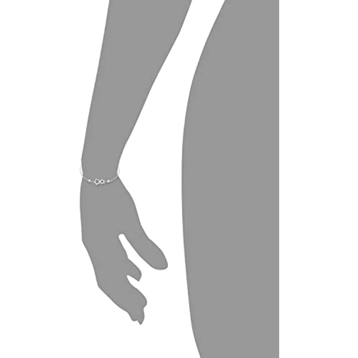 Amor Armband für Damen, Sterling Silber 925, rhodiniert, Zirkonia (synth.) Stern, 17 cm + 2 cm Verlängerung – Bild 2