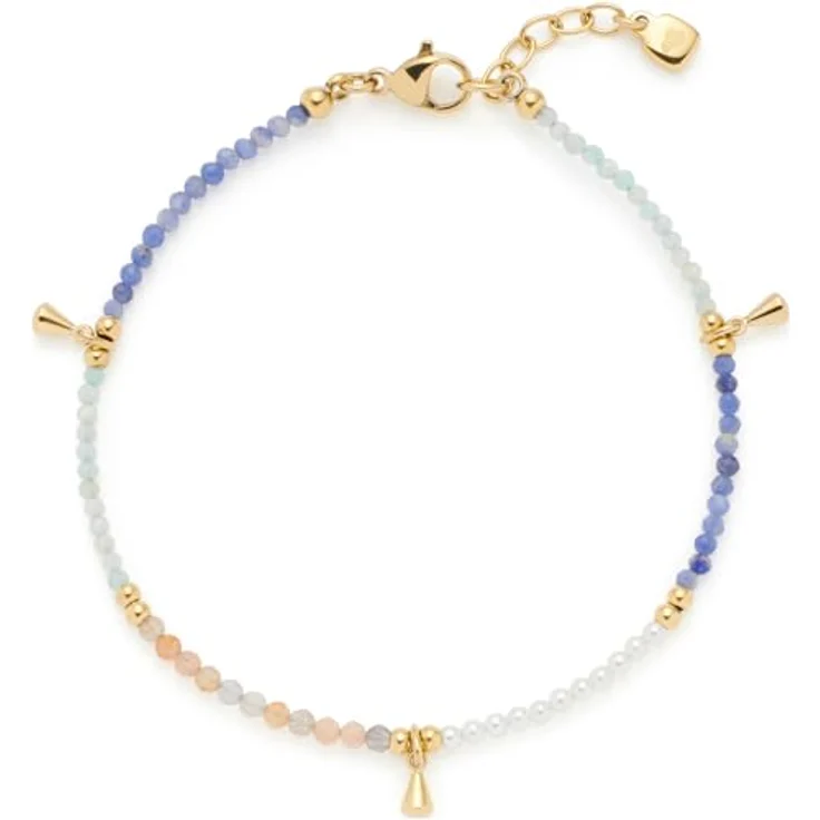 JEWELS BY LEONARDO Armband Ciao Babelli, goldfarbener Edelstahl mit pastellfarbenen Natursteinchen und goldenen Tropfen, 18-19,5 cm, Damen-Schmuck, 024472 – Bild 1