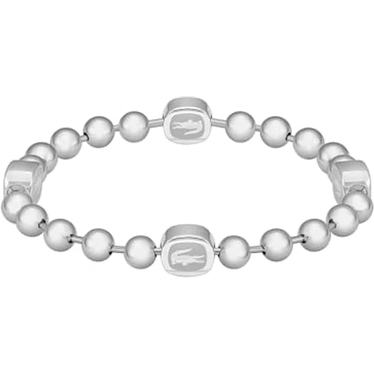 Lacoste Vigor Armband für Herren, Edelstahl mit Gelbgold und Krokodilstationen, 190mm Innenumfang – Bild 3