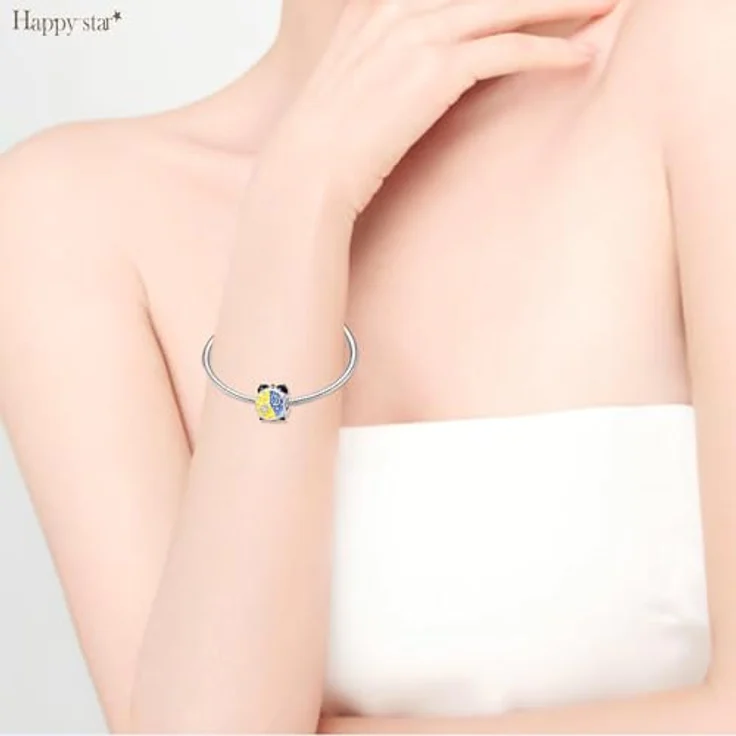 HappyStar 925 Sterling Silber Mom Love You Always Beads Dangle Anhänger mit 5A-Zirkonsteinen und Isolationsperle für Pandora Charms Armbänder, I LOVE MOM Geschenke zum Muttertag – Bild 3