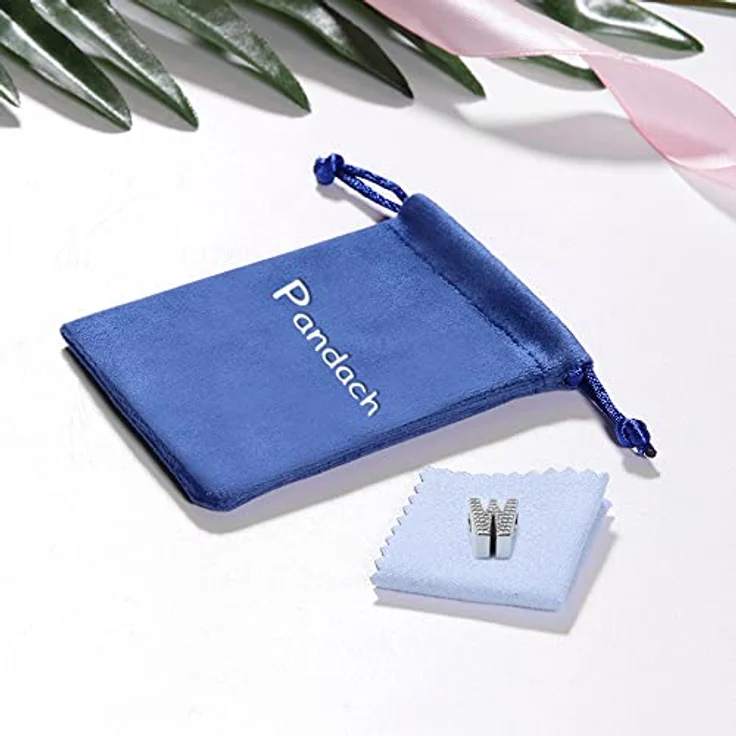 Pandach Damen Charm Anhänger Buchstabe aus 925 Sterling Silber, Kompatibel mit europäischen Armbändern und Halsketten, für Frauen und Mädchen – Bild 2
