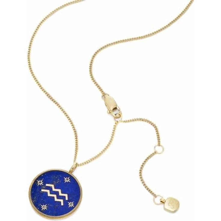 Fossil Damen-Halskette aus Edelstahl mit Karabinerverschluss, Beerenblau – Bild 4