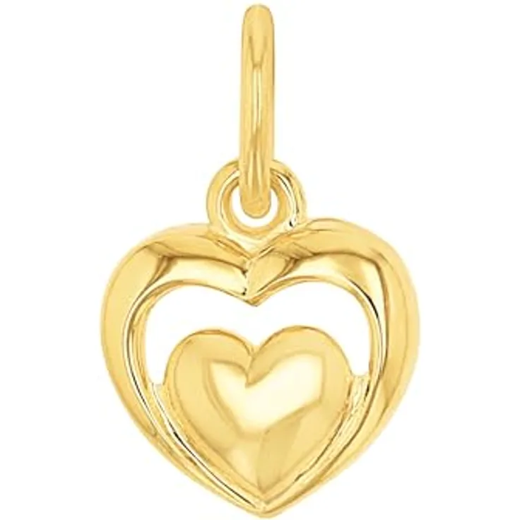Amor Kettenanhänger Golden Heart, romantisches Design aus hochwertigem Material, Made in Germany