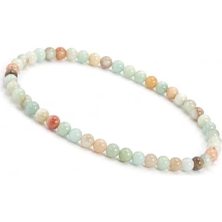 Unique Gems Amazonit Armband, Naturstein Damen Perlenarmband 4mm elastisch, handgefertigt, made in Germany, harmonisch blaugrün, perfekt für Layering – Bild 1
