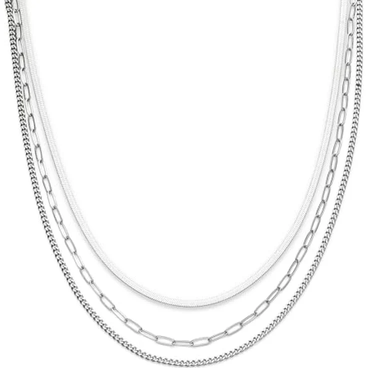 s.Oliver Panzerkette Necklace, elegante Halskette aus poliertem Edelstahl, 54 cm, silber, wasserfest & hautfreundlich – Bild 1