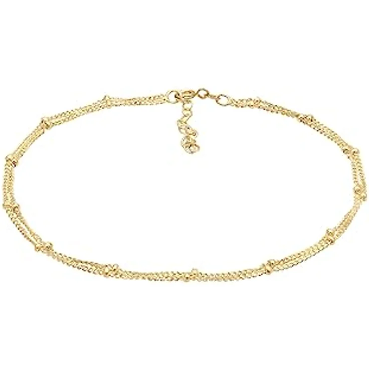 Elli Fußkette mit Kugeln, 925 Silber, zeitloses Design für Sommeroutfits – Bild 1