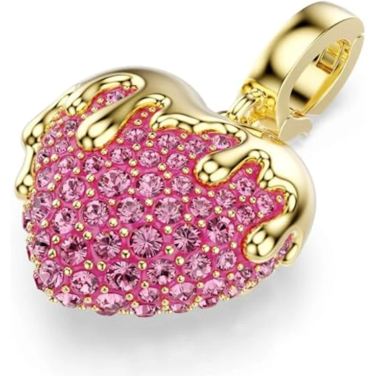 Swarovski Idyllia Charm, Herz in Rosa mit Rundschliff, 18K Goldbeschichtung und klaren Kristallen – Bild 4