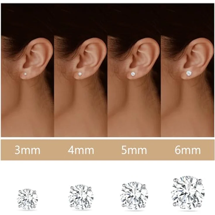 Limerencia G23 Reintitan Ohrringe mit kubischen Zirkonia, hypoallergen, 4mm, für Damen und Mädchen, elegantes Design für jeden Anlass – Bild 4