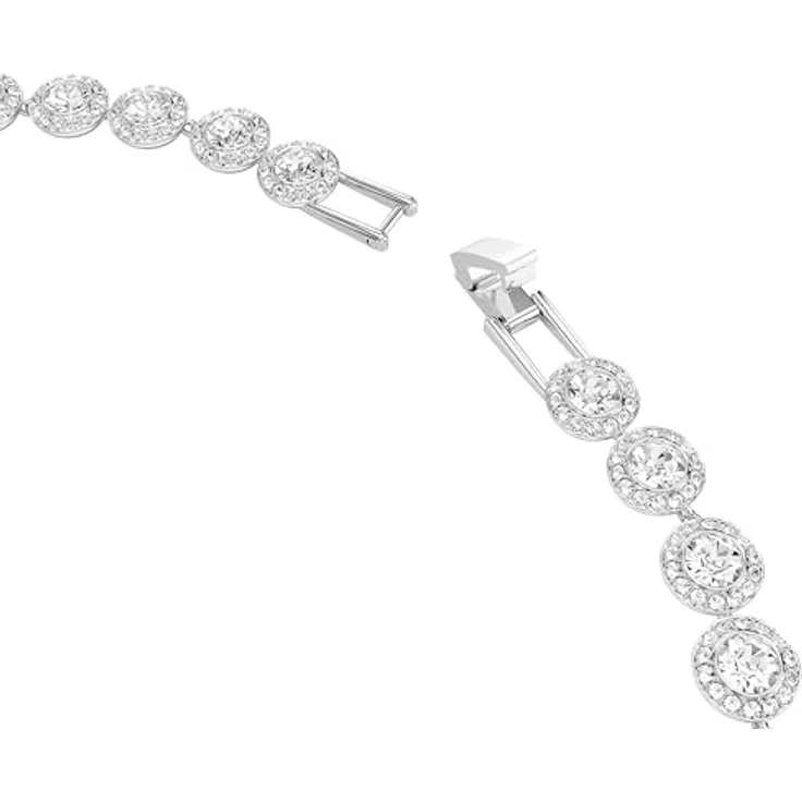 Swarovski Una Angelic Halskette, Rundschliff, Mittel, Weiß, rhodiniert, ideales Geschenk für besondere Anlässe – Bild 3