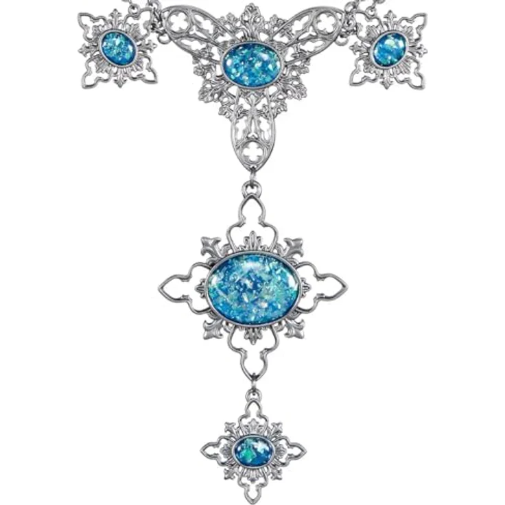 The Noble Collection Noble 1:1-Replik der verfluchten Opalkette aus Harry Potter, mit 20 blauen Steinen und antiken Metallornamenten, offiziell lizenziert – Bild 2