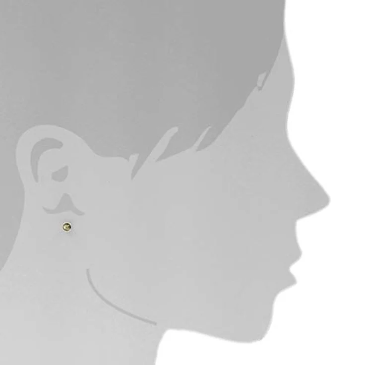 OSTSEE-SCHMUCK Ohrstecker Classic 4 mm, Silber 925 mit grünlichem Bernstein, 2-tlg. – Bild 3
