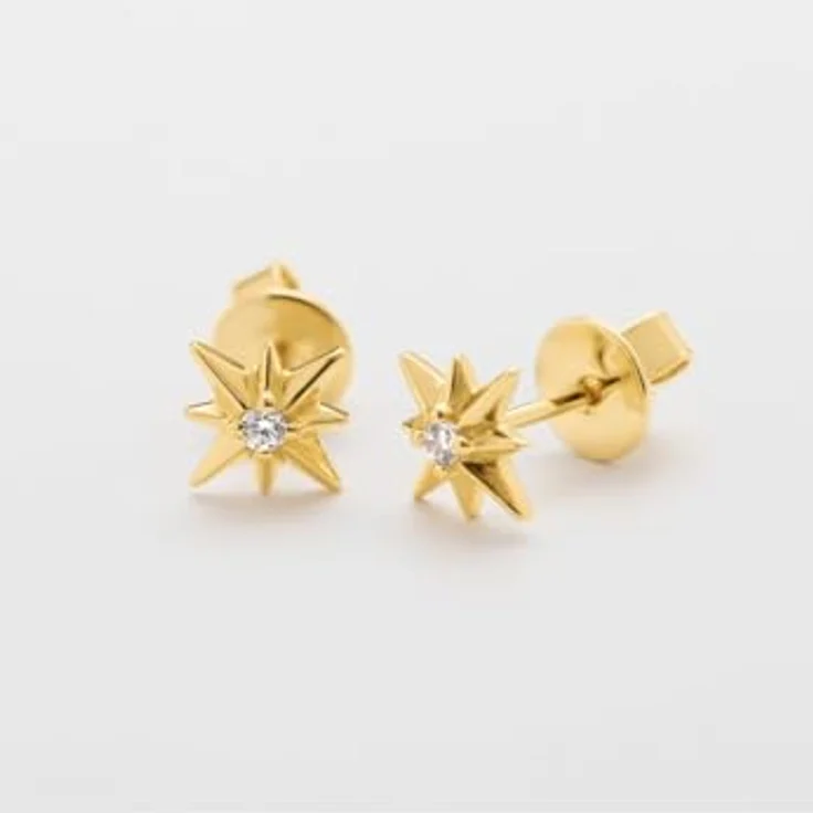 Guido Maria Kretschmer Damen-Ohrhänger 925er Silber mit Zirkonia, Gelbgold, One Size – Bild 2