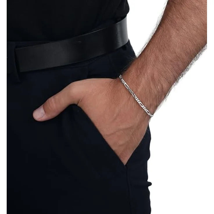 Amor Armband 925 Sterling Silber Unisex, 19 cm, glänzende Oberfläche, mit Karabinerverschluss, in Schmuck Geschenk Box – Bild 4