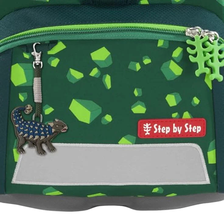 Step by Step Happy Charms „Dino“, 1-teilig, Dinosaurier-Anhänger für Schulranzen und Vorschulrucksack, leicht anbringbar – Bild 3