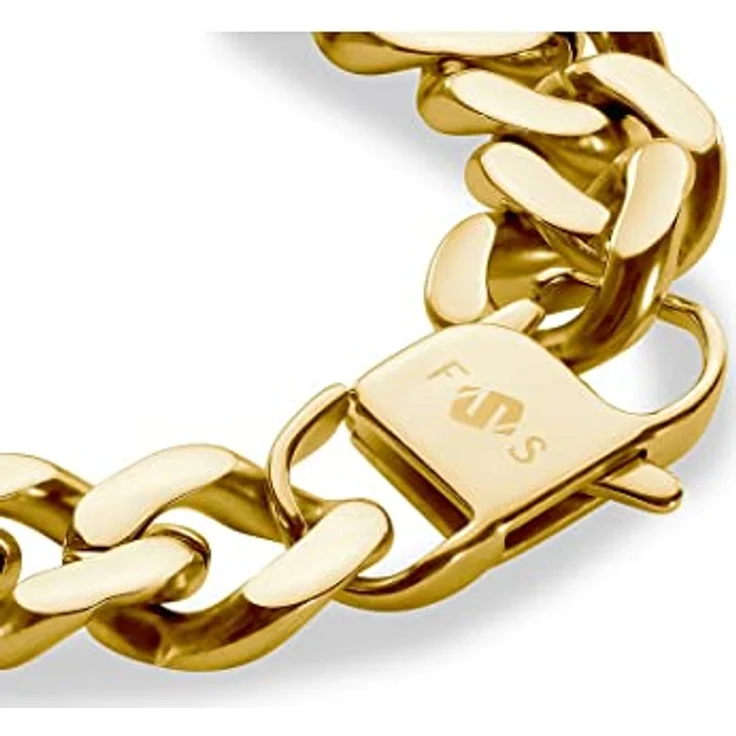 FAVS Herren-Armband Edelstahl, 20 cm Länge, 1,6 cm Breite, 5 mm Stärke, in Geschenkbox – Bild 4