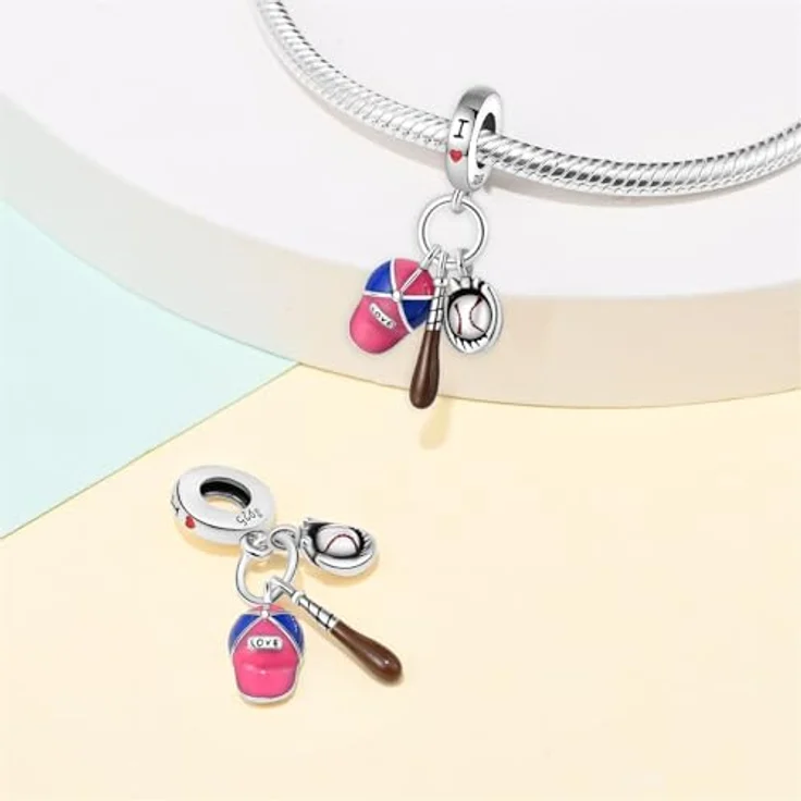 HappyStar 925 Sterling Silber I LOVE MOM Charms, Dangle Anhänger mit Zirkonen für Pandora Armbänder, Geschenkidee zum Muttertag – Bild 2
