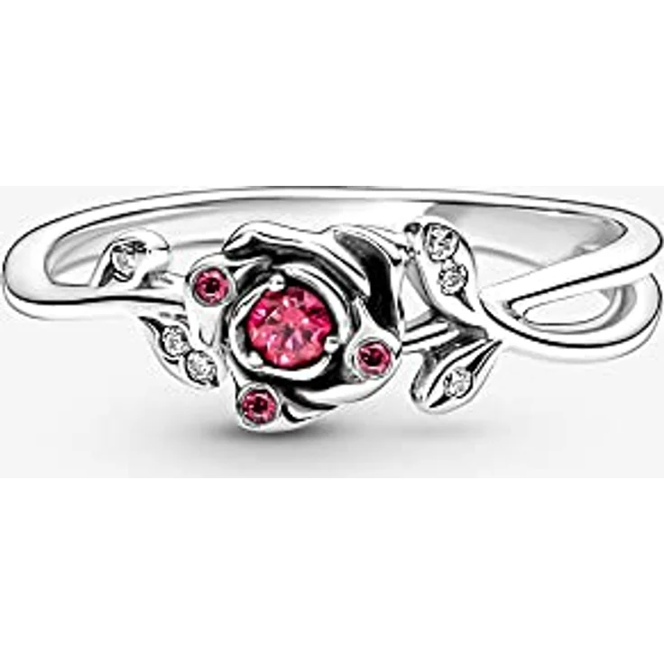 PANDORA Disney Beauty and the Beast Rose Ring, Damenring aus Sterling-Silber, Größe 50 – Bild 4