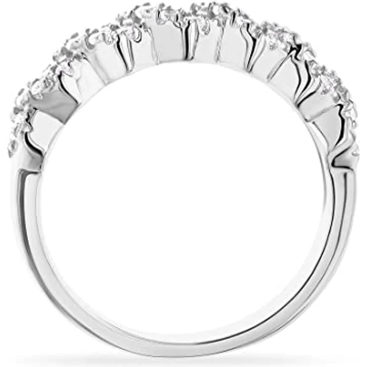 FAVS Damen-Damenring 925er Silber, 32 Zirkonia, Breite 0,4 cm, Stärke 3,2 mm, 32021732 – Bild 2