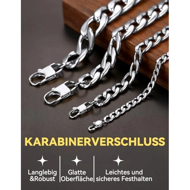 ChainsHouse Edelstahl Panzerkette Herren, 15mm Kubanische Halskette, 66cm, antiallergen, rostfrei, Hip Hop Stil – Bild 4
