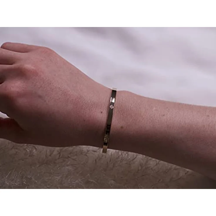 BERGERLIN Kompass Armband, Kompass Armreif aus Edelstahl in Rose Gold, verstellbar und hautverträglich – Bild 3