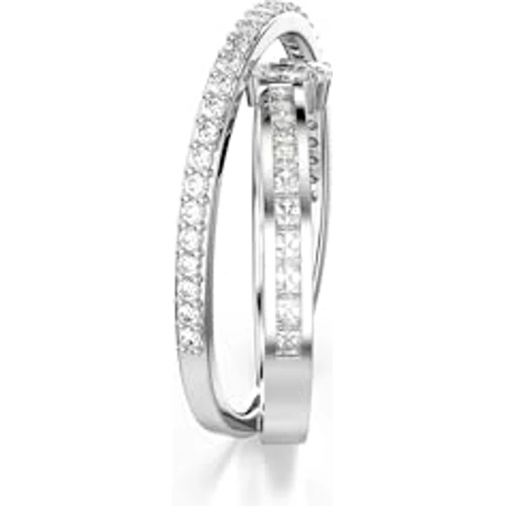 Swarovski Hyperbola Ring, Rhodinierter Damenring mit Klarem Swarovski Zirconia und Oval-Schliff – Bild 3