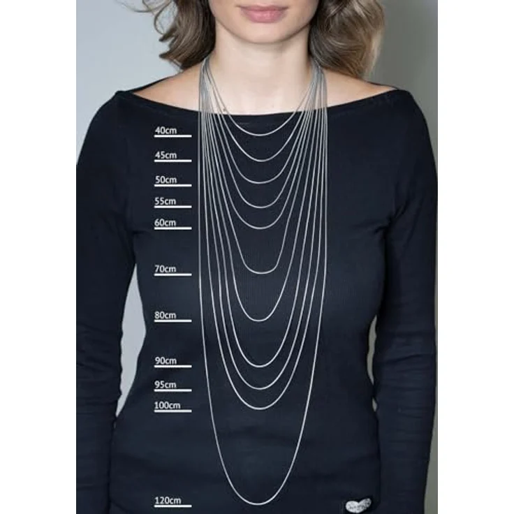 Materia Damen Schlangenkette aus 925 Silber, rhodiniert, 1,2mm, Kette in Längen von 22-55 cm – Bild 4