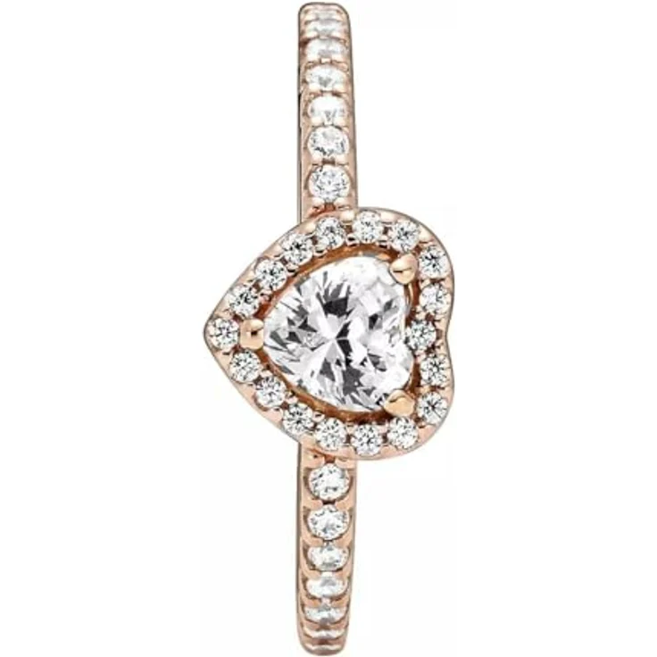 PANDORA Ring Rosé "funkelndes Herz", rosévergoldet mit Zirkonia, handverarbeitet – Bild 3
