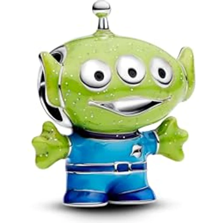 PANDORA Disney Pixar Toy Story Alien Charm, Sterling Silber mit Emaille, Kompatibel mit Moments, 794024C01 – Bild 1