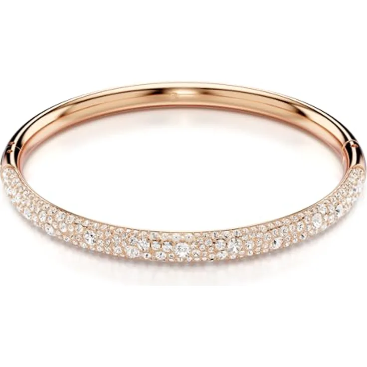 Swarovski Sublima Armreif, Rosé Vergoldeter Damenarmreif mit Rundkristallen im Schnee-Pavé