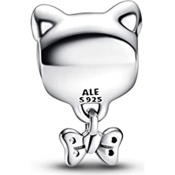 PANDORA Katze & Schleife Charm, Sterling Silber mit Zirkonia, kompatibel mit PANDORA Moments Armbändern – Bild 2