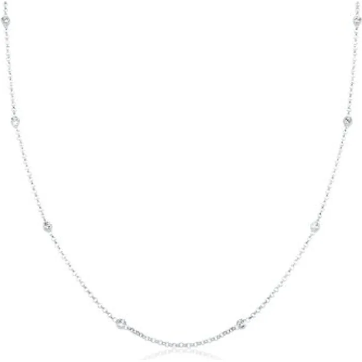 Elli Halskette Damen Solitär mit Glaskristallen, 925 Sterling Silber, handgefertigt und anlaufgeschützt