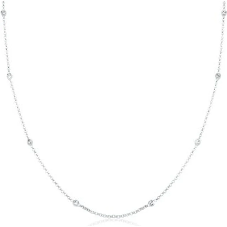 Elli Halskette Damen Solitär mit Glaskristallen, 925 Sterling Silber, handgefertigt und anlaufgeschützt – Bild 1