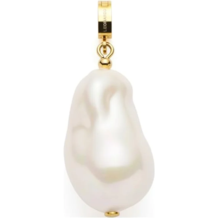 JEWELS BY LEONARDO Clip & Mix Wilma, Ketten-Anhänger aus goldfarbenem Edelstahl mit großer, weißer Imitationsperle, Schmuck Geschenk für Frauen, 024420 – Bild 1