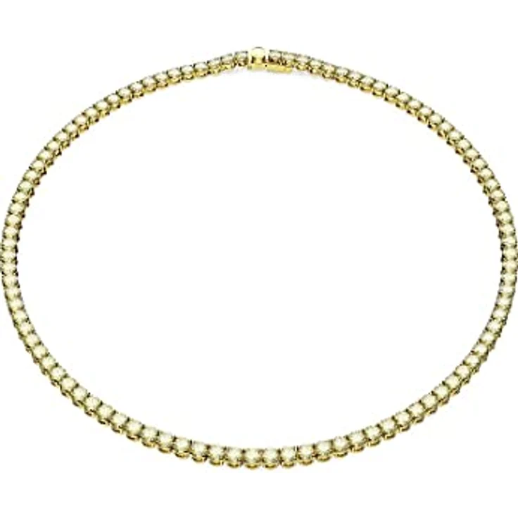 Swarovski Damen-Kette Metall 41 cm mit 112 Kristallen, gelb-gold, One Size, elegantes Schmuckstück – Bild 1
