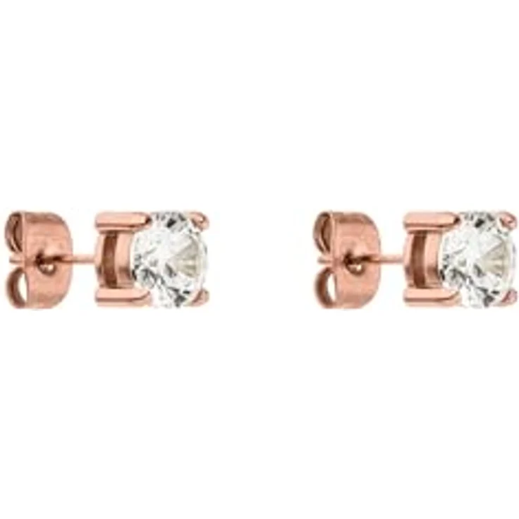 Purelei Pristine Ohrringe – Zeitlose Ohrstecker mit 6 mm Zirkonia in Roségold, Edelstahl mit 18K Vergoldung, leicht & komfortabel – Bild 3