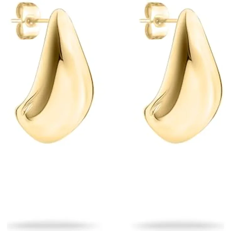 Tamaris Creole TJ-0601-E-22, Damen-Ohrringe aus Edelstahl IP Gold, 2,2 cm mit Steckverschluss, verpackt im Stoffbeutel